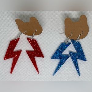 Epoxy Resin Lightning Bolt Earrings